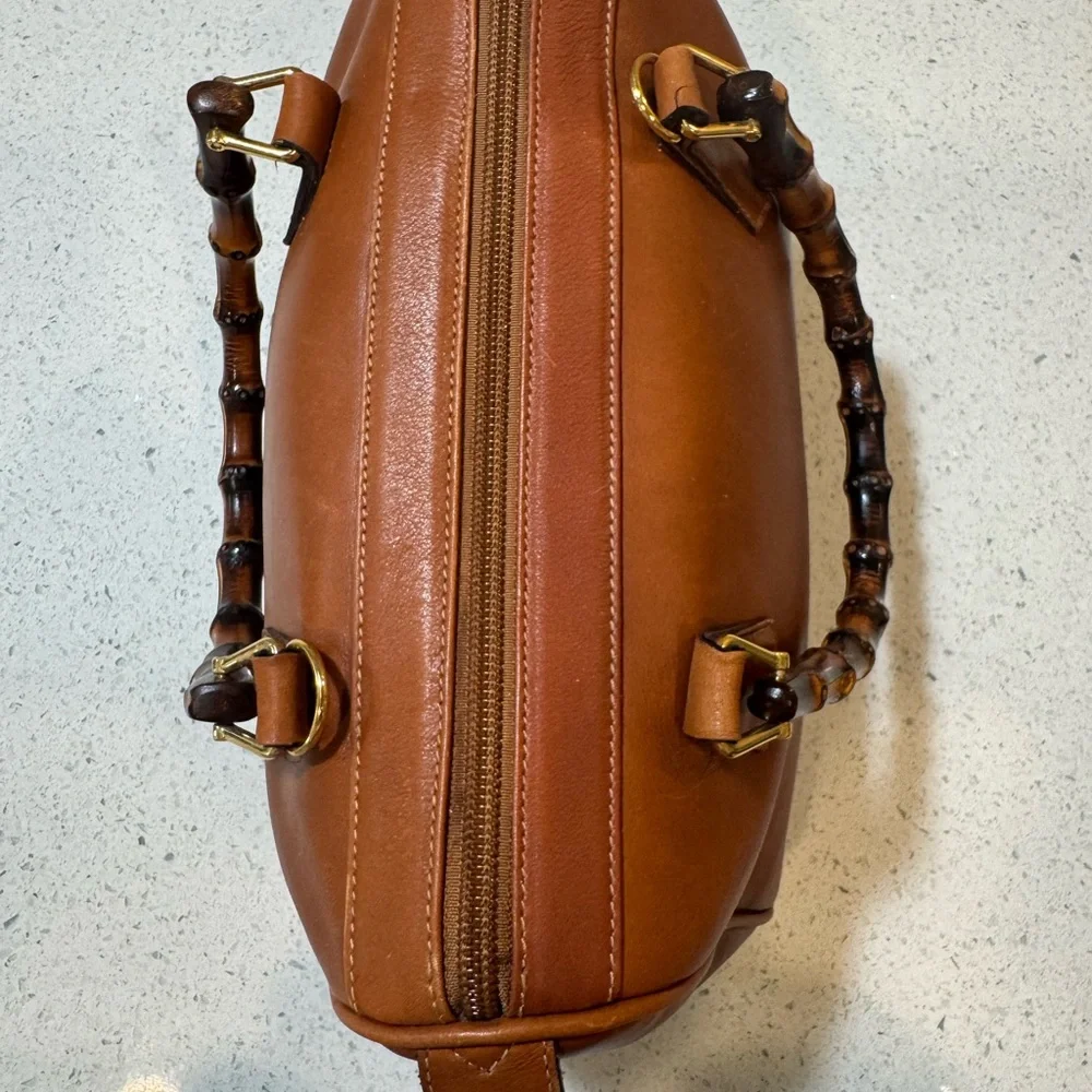 Gucci Authentic Vintage Bamboo Handle Bag - Brown Leather with COA - Picture 8 of 17